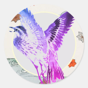 Adesivo Redondo Vinheta-AVE JAPONESA