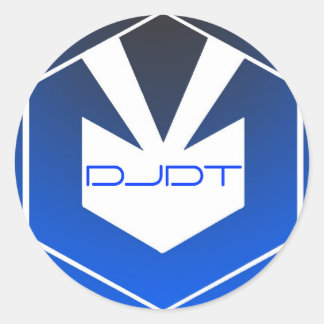 Adesivo Redondo Vinheta Azul DJDT Grande