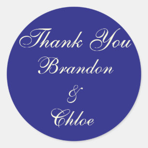 Adesivo Redondo Vinheta Azul Esapafilhado, Branco Esbranquiçado e