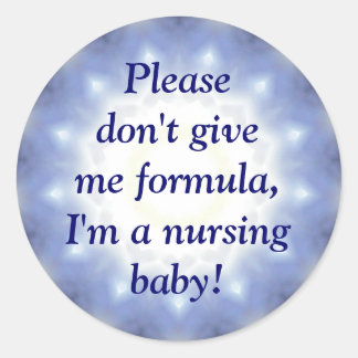 Adesivo Redondo Vinheta azul "Nursing Baby", hospital e creche