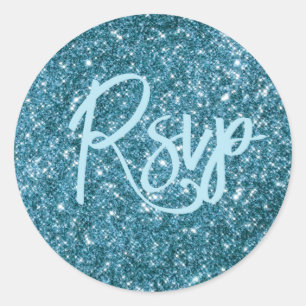 Adesivo Redondo Vinheta Azul RSVP