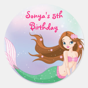 Adesivo Redondo Vinheta Bag de Favor da Malha de Brunette