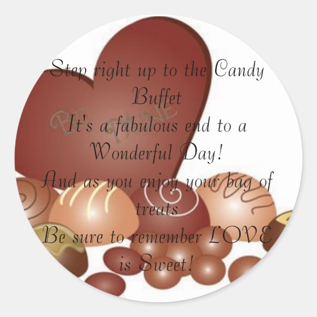 Adesivo Redondo Vinheta-bala de Casamento (Frente)