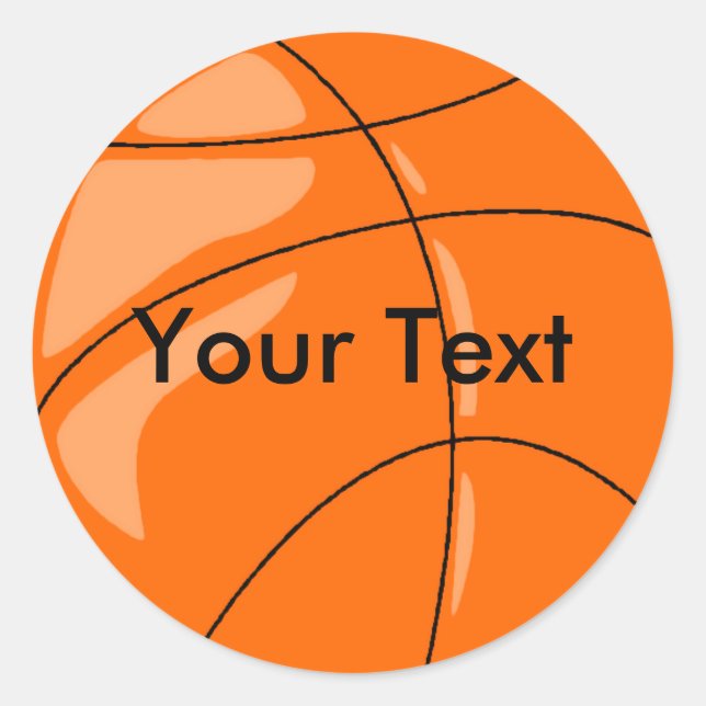 Adesivo Redondo Vinheta - Basquete (Frente)