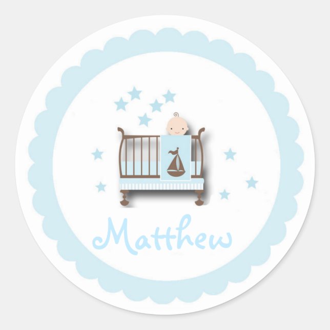 Adesivo Redondo Vinheta/Bebê (Frente)