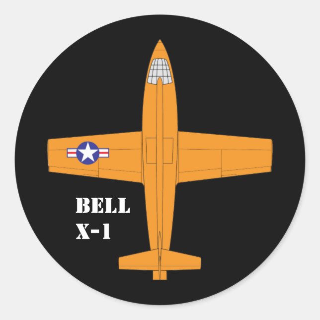 Adesivo Redondo Vinheta Bell X-1 (Frente)