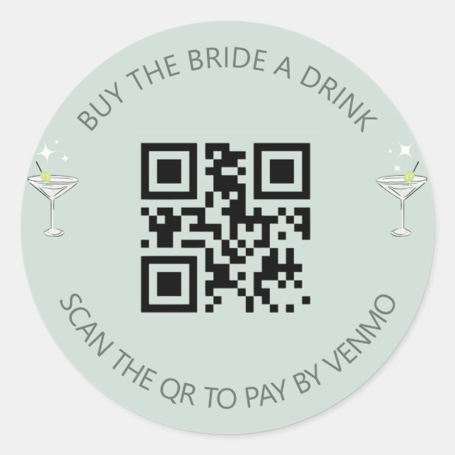 Adesivo Redondo Vinheta Bikinis & Martinis Bachelorette Drink (Frente)