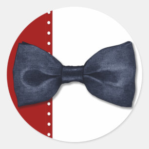 Adesivo Redondo Vinheta Black Bowtie