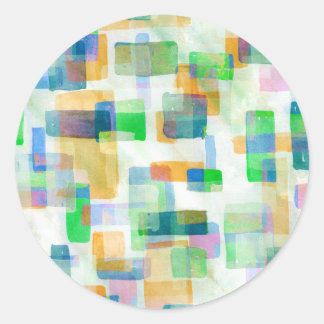 Adesivo Redondo Vinheta | Blocos de Edifícios — Seafoam Rosa