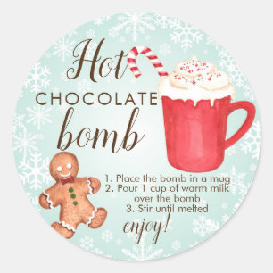 Adesivo Redondo Vinheta-bomba de chocolate quente
