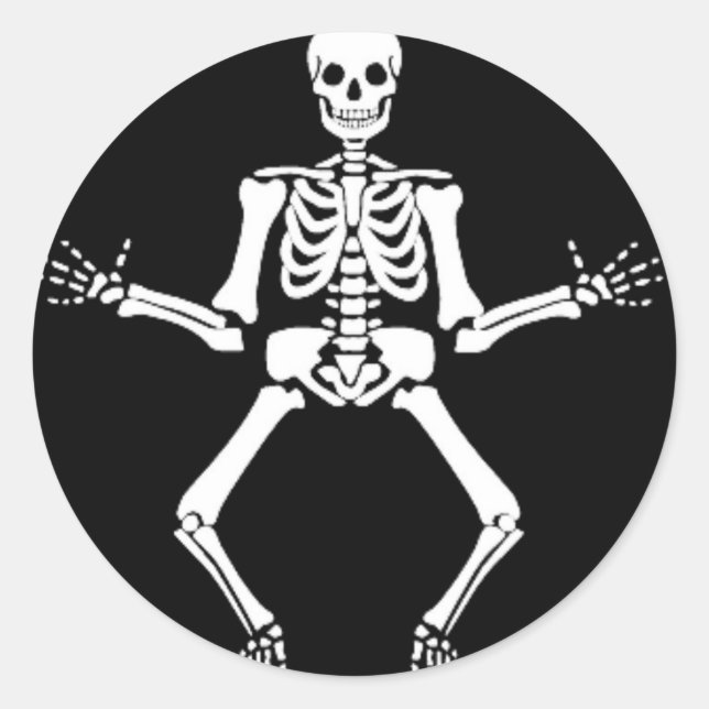Adesivo Redondo Vinheta Bones Dançar (Frente)