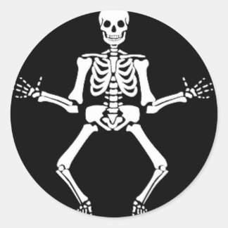 Adesivo Redondo Vinheta Bones Dançar