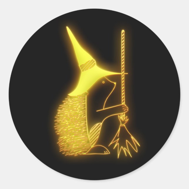 Adesivo Redondo Vinheta bonitinha do Dia das Bruxas (Frente)