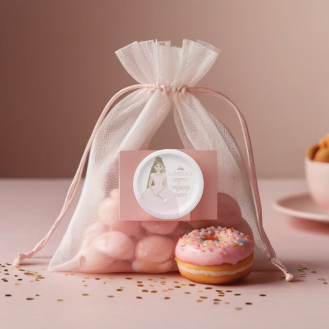 Adesivo Redondo Vinheta bonito do partido Princesa para Favores/De (Pretty Princess Party Sticker for Favours/Decor 
)