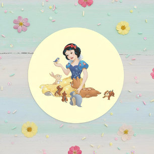 Adesivo Redondo Vinheta Branca de Neve