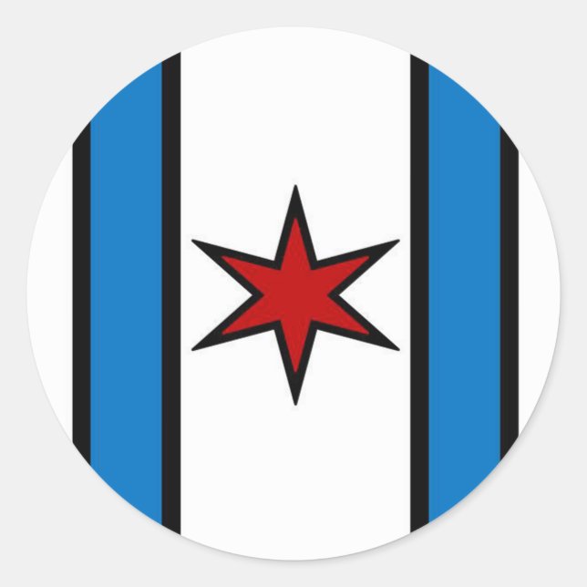 Adesivo Redondo Vinheta branca do círculo de proteção moderna (Frente)