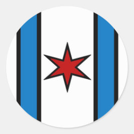 Adesivo Redondo Vinheta branca do círculo de proteção moderna