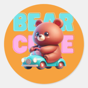 Adesivo Redondo Vinheta-branca-urso
