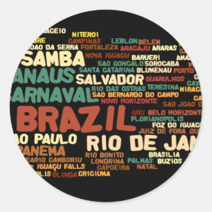 Adesivo Redondo Vinheta BRASIL