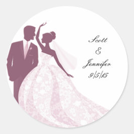 Adesivo Redondo Vinheta Bride e Groom