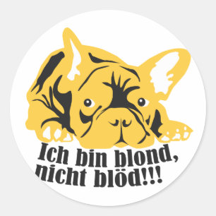 Adesivo Redondo Vinheta brilhante "Cão Louro"