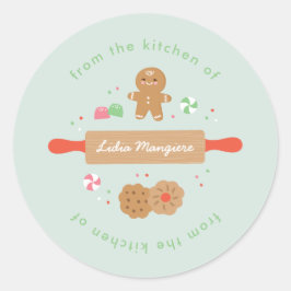 Adesivo Redondo Vinheta Brilhante De Espíritos Baking