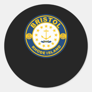 Adesivo Redondo Vinheta Bristol Rhode Island