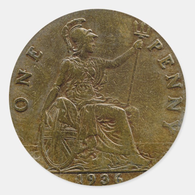 Adesivo Redondo Vinheta britânica 1936 (Frente)