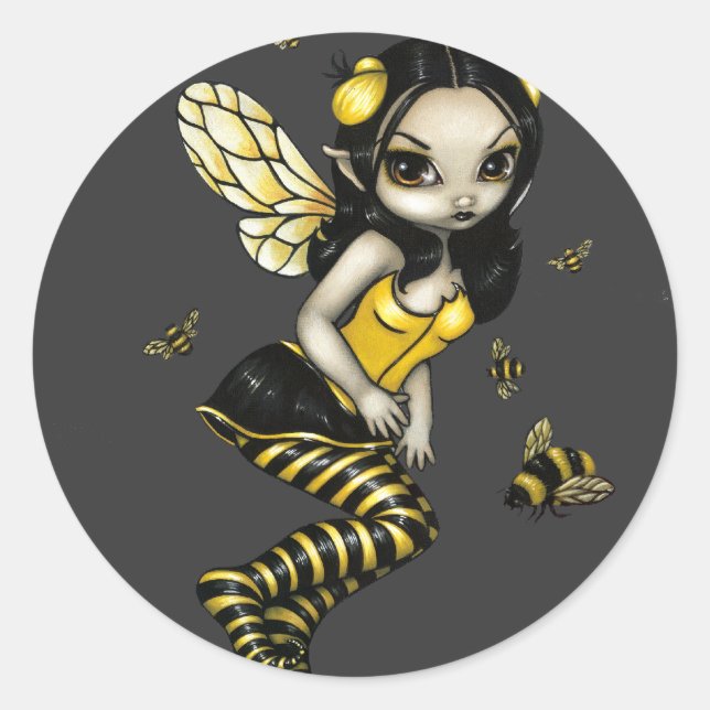 Adesivo Redondo Vinheta "BumbleBee Fairy" (Frente)