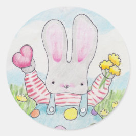 Adesivo Redondo Vinheta Bunny namorados