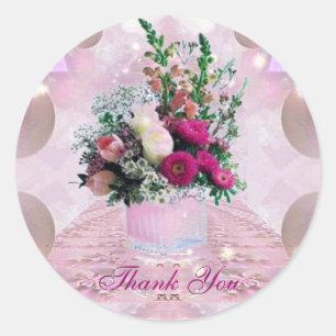 Adesivo Redondo Vinheta Buquê das flores