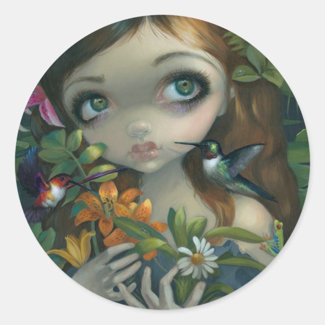 Adesivo Redondo Vinheta "Buquê de madeira selvagem" (Frente)