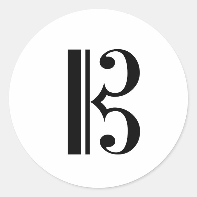 Adesivo Redondo Vinheta C-Clef (Frente)