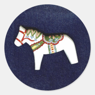 Adesivo Redondo Vinheta Cavalo Branco