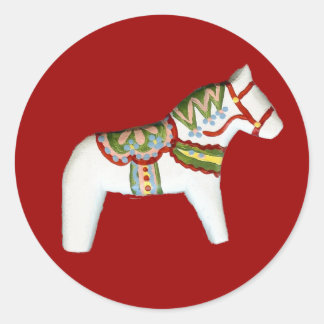 Adesivo Redondo Vinheta Cavalo Branco