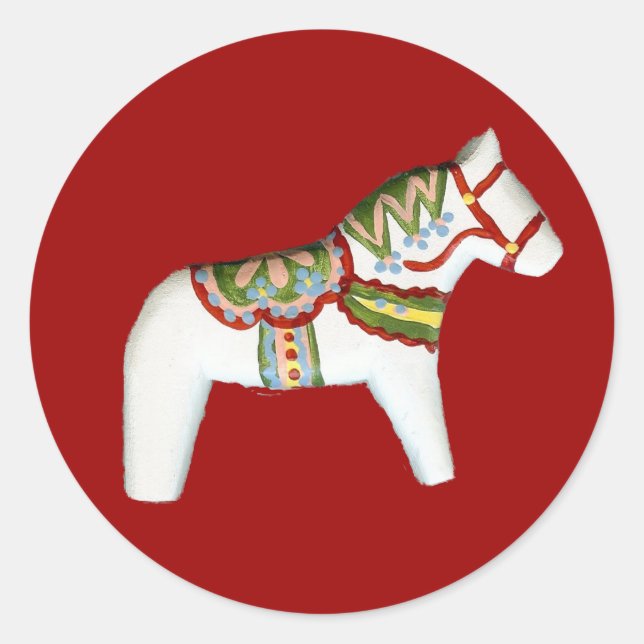 Adesivo Redondo Vinheta Cavalo Branco (Frente)