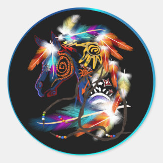 Adesivo Redondo Vinheta Cavalo Brilhante