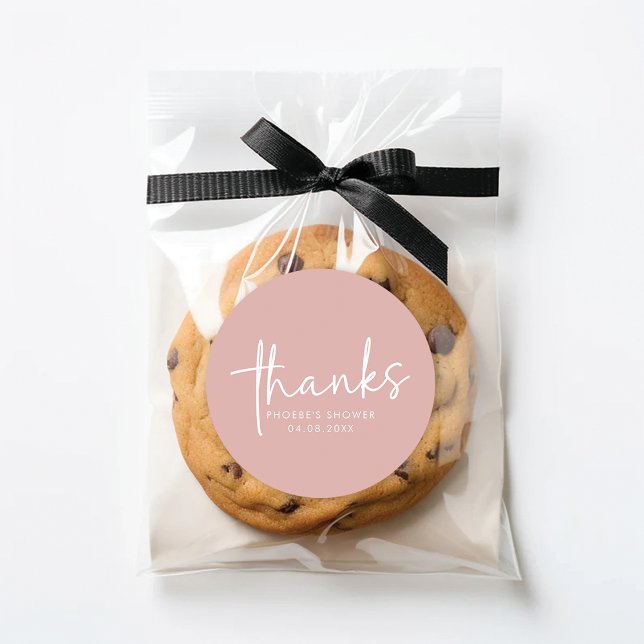 Adesivo Redondo Vinheta-Chá de panela Mínima Dusty Pink (Criador carregado)