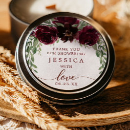 Adesivo Redondo Vinheta Chá Favor da Abóbora Burgundy