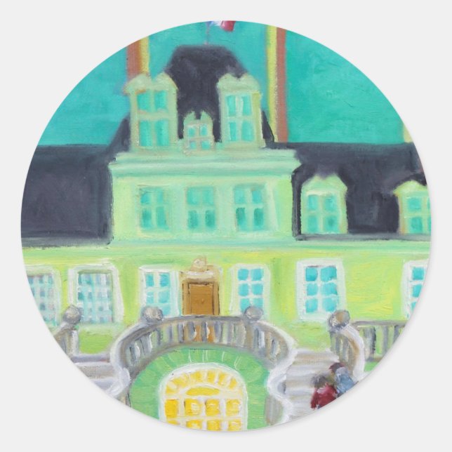 Adesivo Redondo Vinheta Chateau de Fontainebleau Fantasy (Frente)