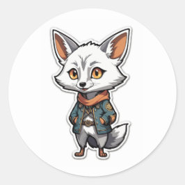 Adesivo Redondo Vinheta-chavão de anime aventureiro