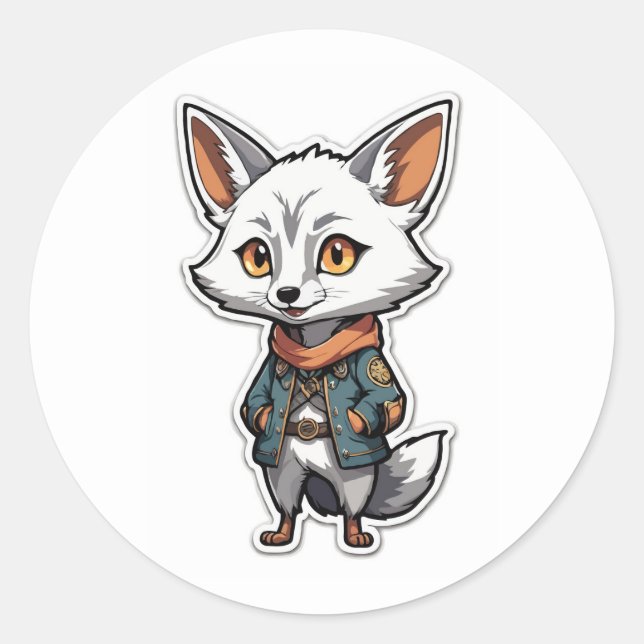 Adesivo Redondo Vinheta-chavão de anime aventureiro (Frente)