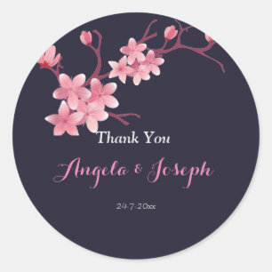 Adesivo Redondo Vinheta Cherry Blossom