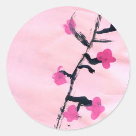 Adesivo Redondo Vinheta Cherry Blossom