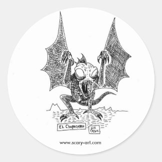 Adesivo Redondo Vinheta CHUPACABRA