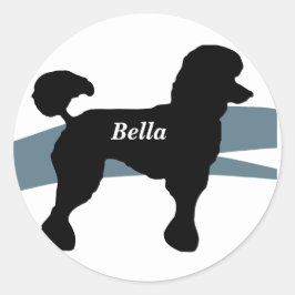 Adesivo Redondo Vinheta circular de poodle