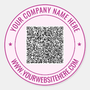 Adesivo Redondo Vinheta circular de texto QR personalizado Escolhe