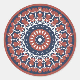 Adesivo Redondo Vinheta circular Design clássica de Mandala