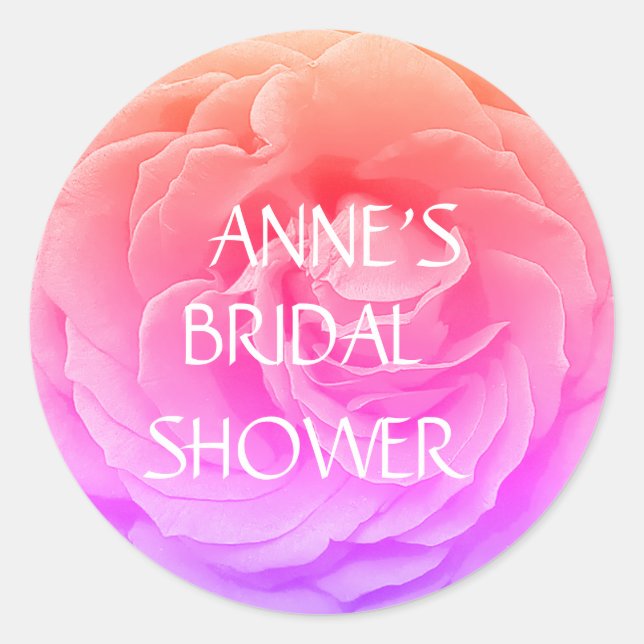 Adesivo Redondo Vinheta Clássica de Foto do Flor rosa (Frente)