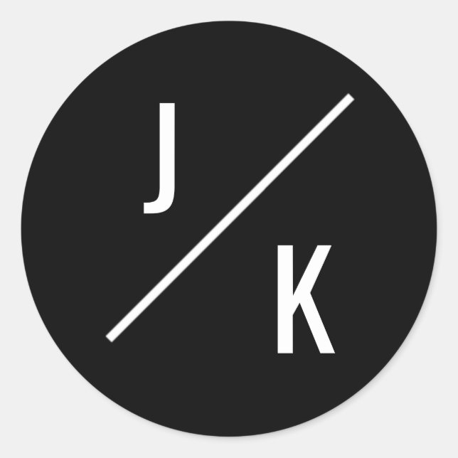 Adesivo Redondo Vinheta-colante simples de círculo monocromático (Frente)